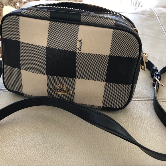 Coach Handbags - Coach Black & White Checkered Crossbody Bag